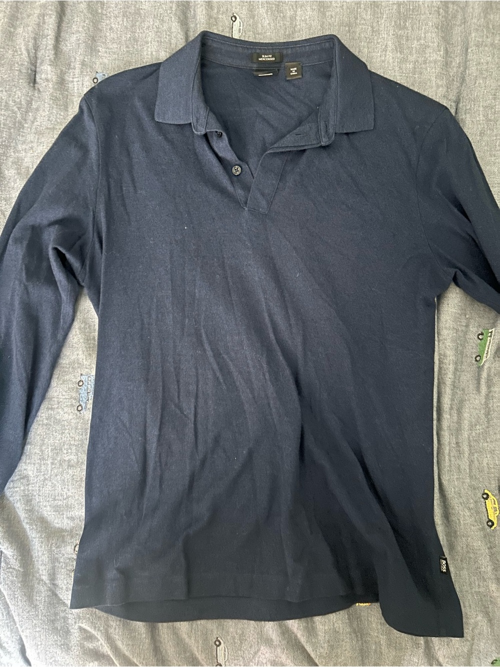 Hugo boss navy long sleeve polo